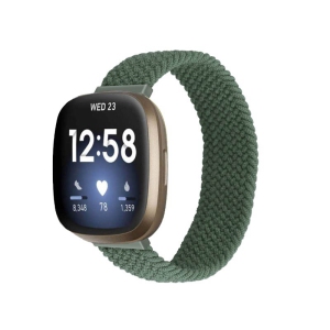 StrapsCo Elastic Nylon Watch Band Strap for Fitbit Sense - M - Fits 6.2" - 6.5" Wrist - Sage