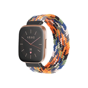 StrapsCo Patterned Elastic Nylon Watch Band Strap for Fitbit Versa & Versa 2 - S - Fits 5.8" - 6.1" Wrist - Space Blend 01