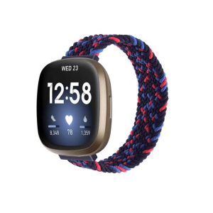 StrapsCo Patterned Elastic Nylon Watch Band Strap for Fitbit Versa 3 - M - Fits 6.2" - 6.5" Wrist - Digi Flecks