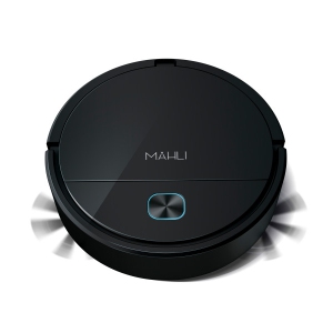 Mahli Robotic 3-in-1 Robot Vacuum & Mop for Hard Floors with Motion Sensor Mapping, 5 fl oz Dustbin - Black