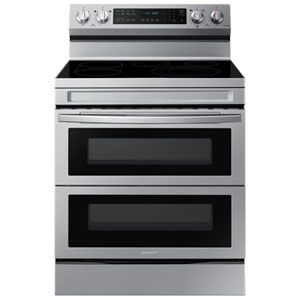 Samsung 30" 6.3 Cu. Ft. Smart True Convection Freestanding Electric Range with FlexDuo & Air Fry (NE63A6751SS/AC) -Stainless