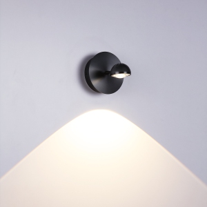 Tubicen Rotatable Wall Sconce Light, 8W Integrated LED Dimmable Wall Lamp, Angel Adjustable Modern Indoor Sconce Wall Lighting Fixture, Powerful Lighting, Metal Black Wall Sconces