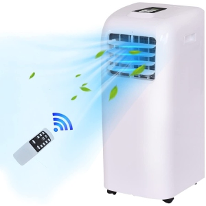 Gymax 3-in-1 Portable Air Conditioner - 8000 BTU (200 sq ft Coverage) - 55dB, Window Kit, Remote - White