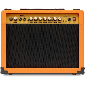 LyxPro 40 Watt Guitar Amplifier Built In Speaker Active Passive, Headphone And Microphone,Aux Input Includes Gain Bass Middle Treble Delay Time Repeat Volume And Grind Sunburst