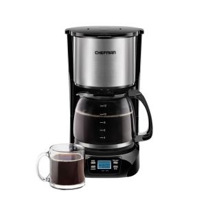 Chefman - Programmable Coffee Maker with 12 Cup Capacity, Stainless Steel