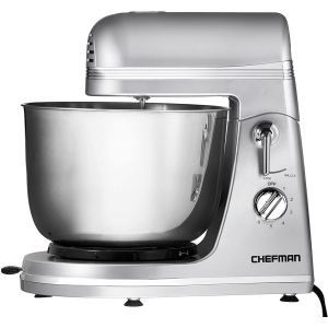 Chefman - Stand Mixer with Stainless Steel Bowl, 300 Watts, Silver