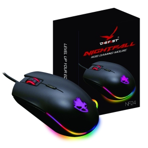 Digifast Nightfall NF24 RGB Gaming Mouse, Symmetrical Design, 50 Million Click Durability, 8 Programmable Buttons, Dynamic DPI Switching, Customized Color