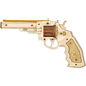 DIY Wood Craft Building Kit Guns Firearm - M60 Revolver 3D Model Wooden Puzzle (102 Pieces) Arts & Craft Set