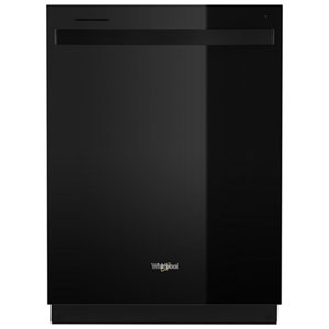 Whirlpool 24" 50dB Front-Control Stainless Steel Tub Dishwasher ENERGY STAR (WDT740SALB) - Black