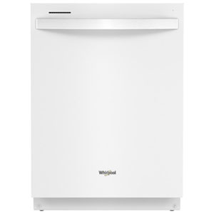 Whirlpool 24" 50dB Front-Control Stainless Steel Tub Dishwasher ENERGY STAR (WDT740SALW) - White