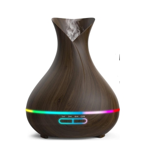 AROMATHERAPY-550 ml essential oil Diffuser with Remote control for Home, Office, Bedroom, Living Room, Study, Yoga Quiet Cool Mist Humidifier. 7 color LED Light change, Wood Grain