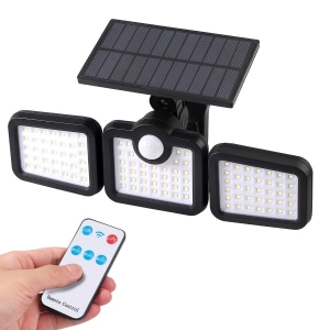 ISTAR Solar Lights 3 Head Motion Sensor Lights Solar Powered Outdoor 108 LED Security Floods Light IP65 Waterproof 270°Wide Angle Illumination Spotlights for Garden, Patio