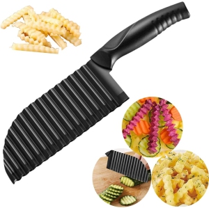 ISTAR Crinkle Cutter Garnishing Knife, French Fry Potato Cutter Stainless Steel Zig Zag Gadget Waves Chopper Knife ,Home Kitchen Vegetable Chip Blade Cooking Tools