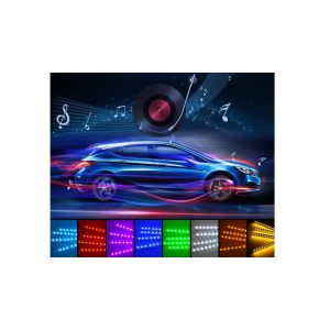 RGB Car LED Light Strips, Sound Activated with Remote Control, 48