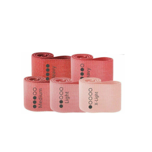 Exercise Resistance Loop Bands 5pcs/Pack With Diferrent Weight size Level (Pink)