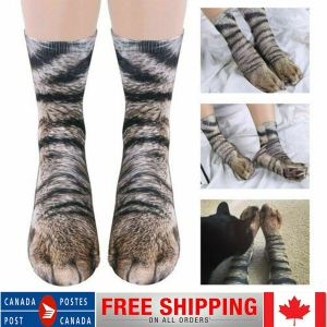 Creative 3D Printing Realistic Cat Paw Socks Leopard Tiger Cotton