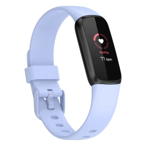 StrapsCo Single Solid Colour Silicone Rubber Watch Band Strap for Fitbit Luxe - Short-Medium - Pale Blue