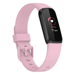 StrapsCo Single Solid Colour Silicone Rubber Watch Band Strap for Fitbit Luxe - Short-Medium - Lavender