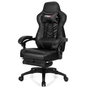 Gymax Office Computer Desk Chair Gaming Chair Adjustable Swivel w/Footrest