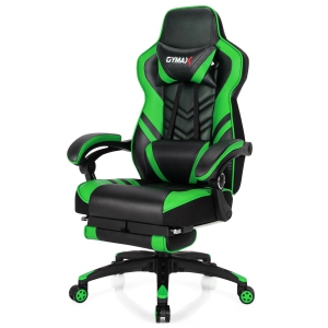 Gymax Office Computer Desk Chair Gaming Chair Adjustable Swivel w/Footrest