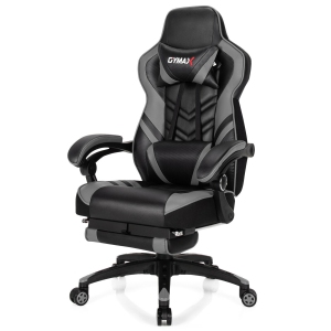 Gymax Office Computer Desk Chair Gaming Chair Adjustable Swivel w/Footrest