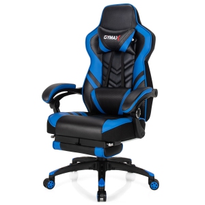 Gymax Office Computer Desk Chair Gaming Chair Adjustable Swivel w/Footrest