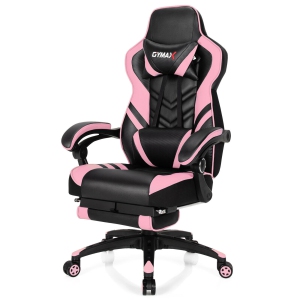 Gymax Office Computer Desk Chair Gaming Chair Adjustable Swivel w/Footrest