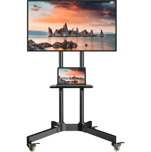 PERLESMITH Mobile TV Cart for 32" - 75" TVs with Shelf