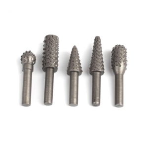 ISTAR Rotary Drill Bits Set Wood Carving File Rasp Drill Bit of 5Pcs, 1/4" 6mm Shank Tool Power Tools Woodworking Chisel Shaped Rotating Embossed Grinding Head