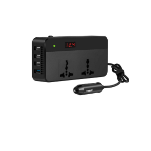 200W Car Power Inverter DC 12V 4 USB Ports Car Plug Charger Adapter with Switch