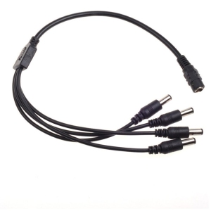 ISTAR 1 to 4 Way DC Power Splitter Cable Barrel Plug 5.5mm x 2.1mm for CCTV Cameras DVR LED Light Strip and More