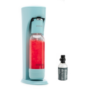 Drinkmate OmniFizz Soda Machine with 10L CO2, Carbonates ANY Drink - Arctic Blue