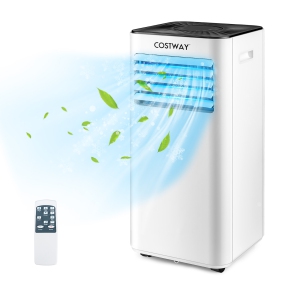 Costway 3-in-1 Portable Air Conditioner - 10000 BTU (350 sq ft Coverage) - 54dB, Remote - White