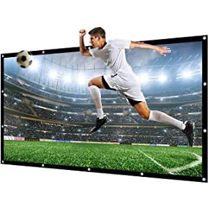 NIERBO Projector Screen Large 250 Inches 16:9 Wall Mounted Canvas HD Projection Screen Folded for Outside Home Theater