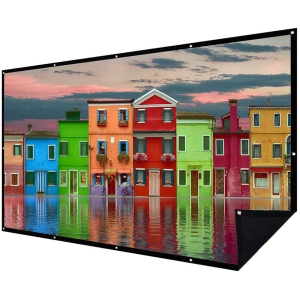 Double Layer Projector Screen 150 inch 16:9 Portable Projection Movie Screen 3D with Less Light Transmission for Home Theater Outdoor Indoor Office with 22PCS Nails No Crease