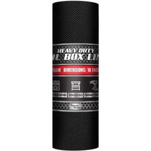 Precision Defined Professional Grade Tool Box Liner, 16" x 16 ft, Black | Non-Slip Thick Cabinet Shelf Liner