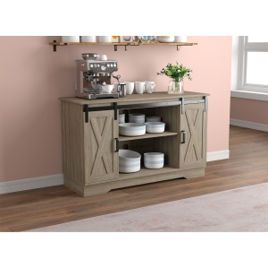 TV Stand 48L Dark Taupe 2 Sliding Doors 3 Shelves