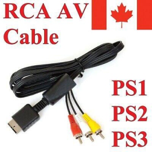 RGEEK PS2 PS3 AV Cable, AV to RCA Composite Cable Cord for Sony Playstation  2 PS2 PS3(6FT)