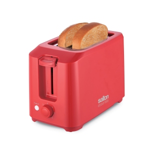 Salton Essentials - Grille-pain compact, capacité 2 tranches, rouge