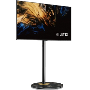 FITUEYES Corner TV Stand for 32 to 60 inch TV Master Series Nordic Style Floor TV Stand with Marble Textured Glass Base & Integrated Wire Management