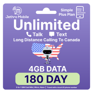 Carte SIM américaine de Jethro [7 jours] 7 Go (5G/4G LTE) appels et  textos illimités - forfait voyage américain prépayé (trousse de mise en  service 3-en-1 nano standard)