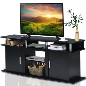 Meuble TV Costway 63 po Console de divertissement avec 2 armoires jusqu'à 70 po