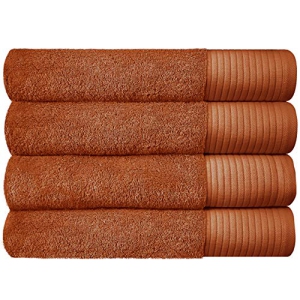 JINAMART (Set of 4) Premium Soft Bath Towels Set 650 GSM | 100% Cotton Large Bathroom Towels Maximum Softness & Highly Absorbent Quick Dry [27.5" X 55"] (Acorn)