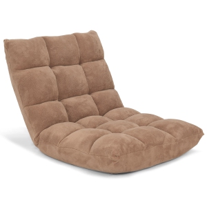 Topbuy Adjustable 14-Position Floor Chair,Padded Gaming Chair Lazy Recliner