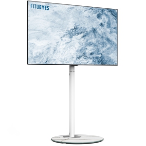 FITUEYES White TV Stand for 32 to 60 inch TV Modern Style Floor TV Stand with Mount and Marble Textured Glass Base Max VESA 400x400 mm