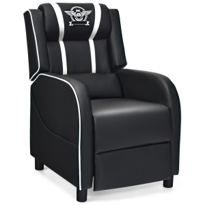 Topbuy PU Leather Gaming Recliner Chair Single Massage Lounge Sofa with Lumbar Cushion