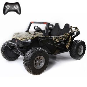 VOLTZ TOYS 24V 2-Seater Ride-on UTV XL Truck, Realistic Off-Road Dune Buggy with Extra Large Space, Remote Control, Spring Suspension, LED Lighting and MP3 Player (CamoGreen)
