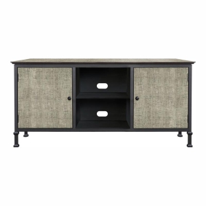 Furniture of America Ronda Industrial Wood Storage 60-Inch TV Stand in Gray