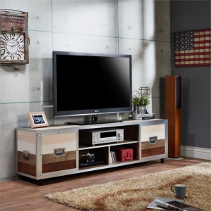 Furniture of America Micah Modern Metal TV Stand with Casters in Multi-color
