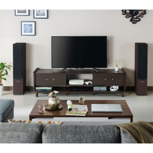 Furniture of America Waggoner Wood 70-Inch TV Stand in Brown Wenge
